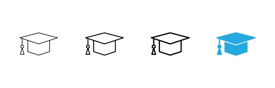 Education icon vector. Graduation cap sign and symbol. Graduate. Students cap Stock Illustration