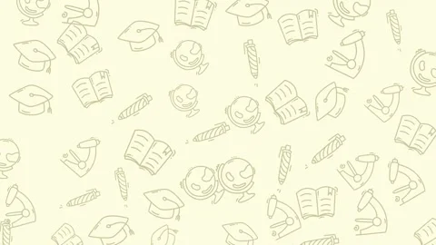 Education Icons Background - Seamless Pattern for Learning and Knowledge. Stock Footage 319218275