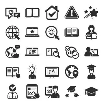 Education icons. Book, Video tutorial. Vector 스톡 일러스트
