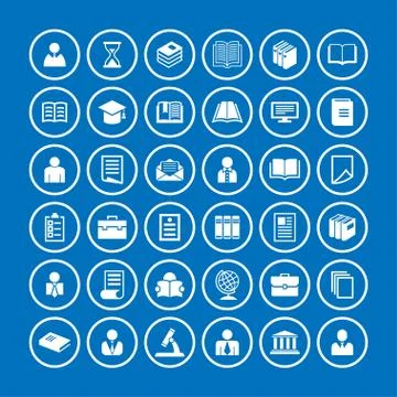 Education icons Stock Illustration