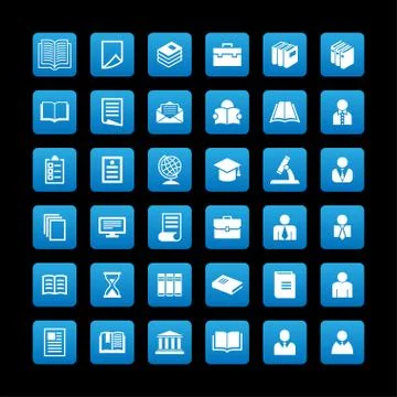 Education icons Stock Illustration