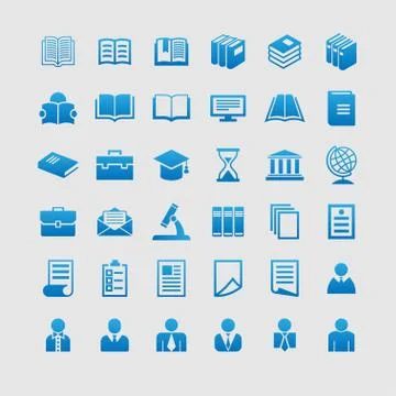 Education icons Stock Illustration
