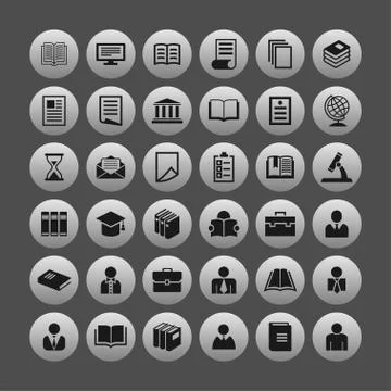 Education icons Stock Illustration