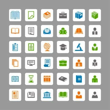 Education icons Illustrazione stock