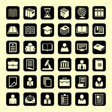 Education icons Stock Illustration
