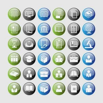 Education icons Stock Illustration