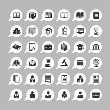 Education icons Stock Illustration