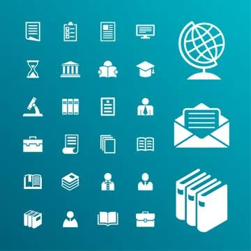 Education icons Stock Illustration