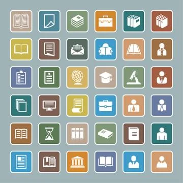 Education icons Stock Illustration