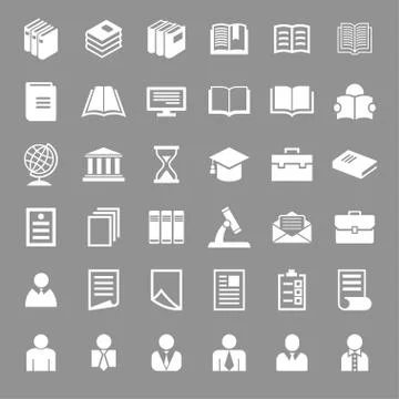 Education icons Stock Illustration