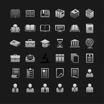 Education icons Stock Illustration