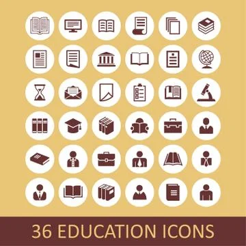 Education icons Stock Illustration