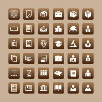Education icons Stock Illustration