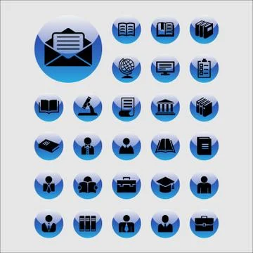 Education icons Stock Illustration