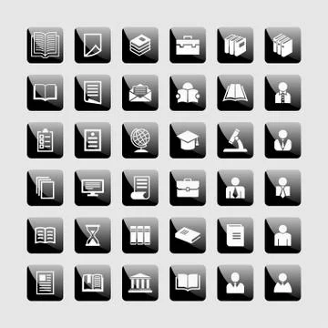 Education icons Stock Illustration