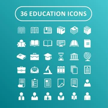Education icons Stock Illustration