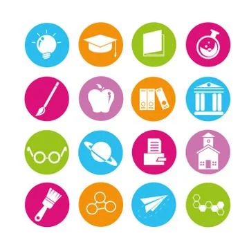 Education icons Stock Illustration