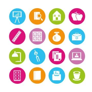 Education icons Stock Illustration