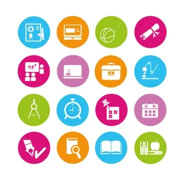 Education icons Stock Illustration