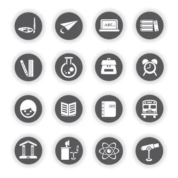 Education icons Stock Illustration