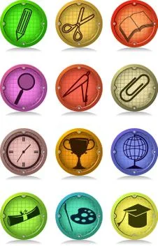 Education icons Stock Illustration