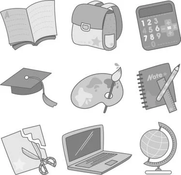 Education icons Stock Illustration