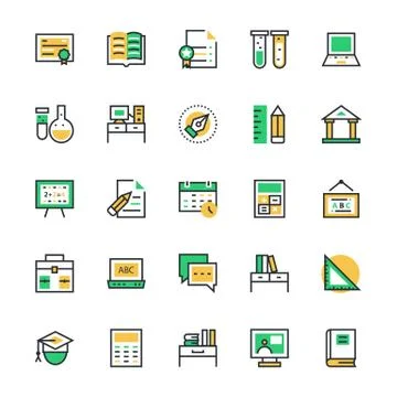 Education Icons Stock Illustration