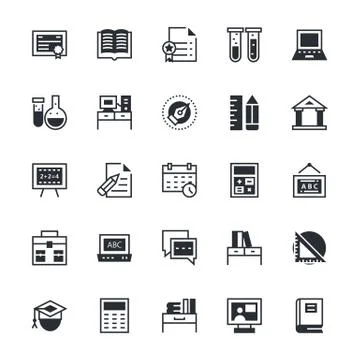 Education Icons Stock Illustration