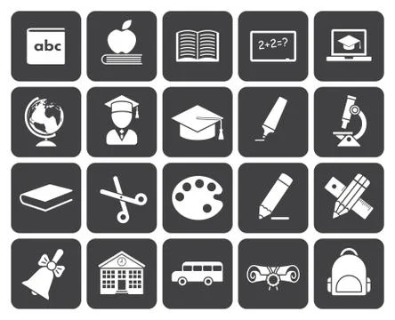 Education icons Stock Illustration