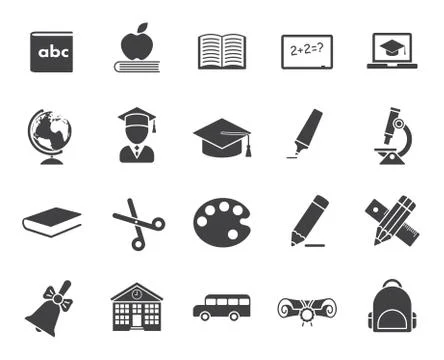 Education icons Stock Illustration