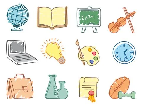 Education icons Stock Illustration