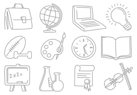 Education icons Stock Illustration
