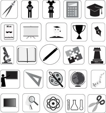 Education icons Stock Illustration