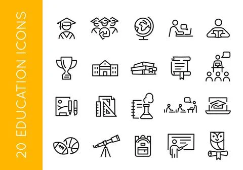 Education Icons Stock Illustration