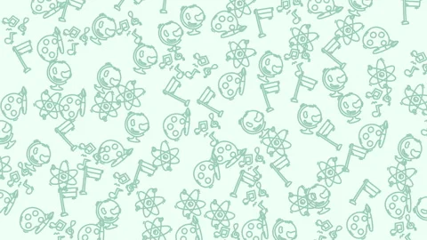 Education icons pattern background Vidéo 334184191