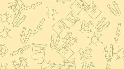 Education icons pattern background for learning materials Vidéo 334183622