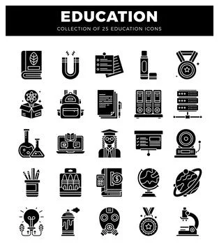 Education Icons Science. Learning. and Achievement. イラスト素材