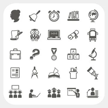 Education icons set Stock Illustration