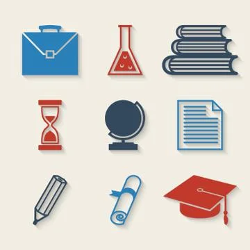 Education icons set Stock Illustration
