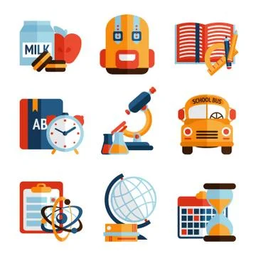 Education icons set 스톡 일러스트