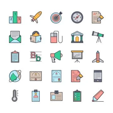 Education Icons Set Stock Illustration