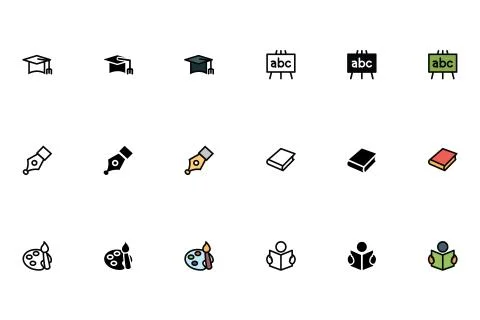 Education Icons Set Stock Illustration