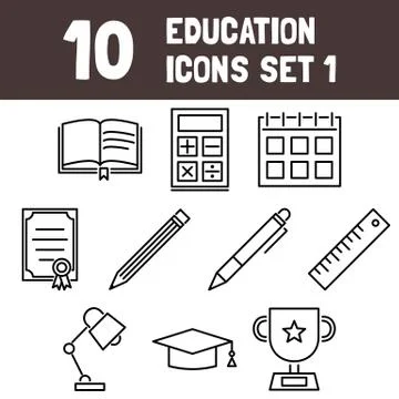 Education Icons Set Stock Illustration