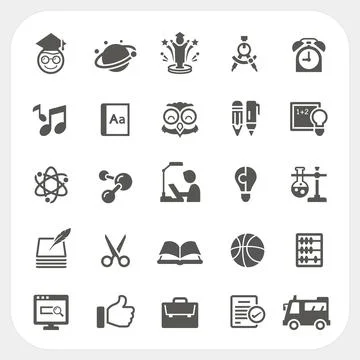 Education icons set Stock Illustration