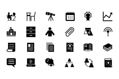 Education Icons Vector Stock Illustration