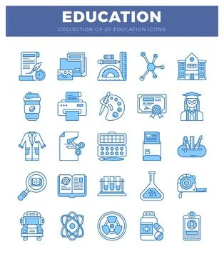 Education icons on a white background イラスト素材