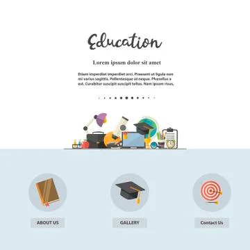 Education illustration concept.knowledge icon in flat Stock Illustration