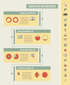 Education Infographic Elements. Illustrazione stock