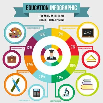 Education infographic, flat style Stockillustratie