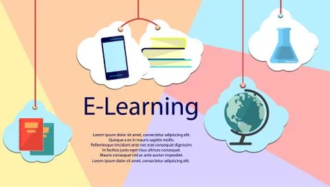 Education infographic. Flat vector illustration for e-learning and online edu Illustrazione stock